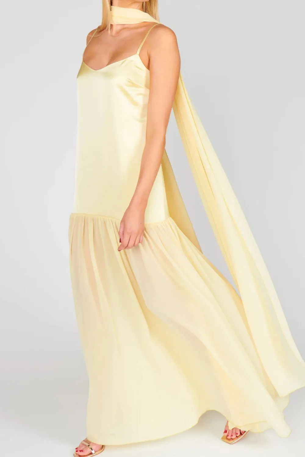 Adjustable Strap Maxi Cami Dress with Scarf, image 17