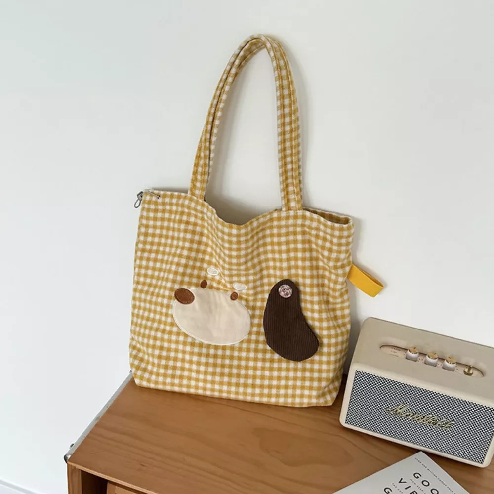 Gingham Drawstring Handbag, image 5