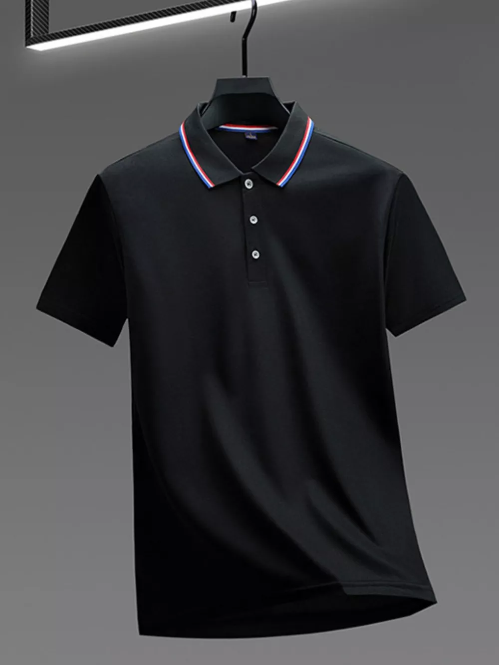 Men's Full Size Button Detail Short Sleeve Polo Plus Size
