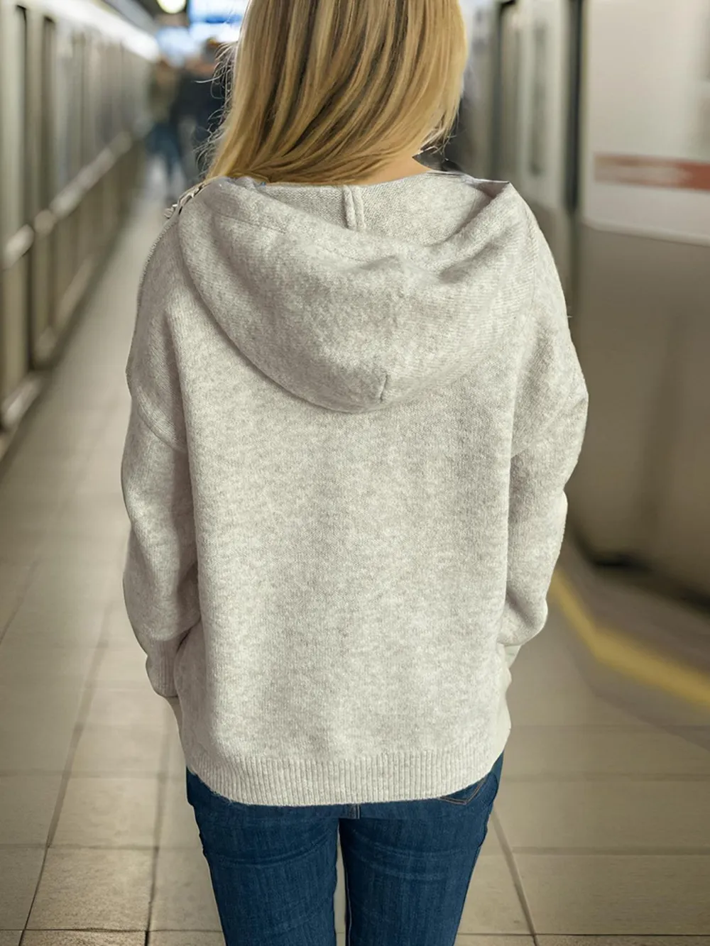 Drawstring Star Long Sleeve Hooded Sweater, image 2