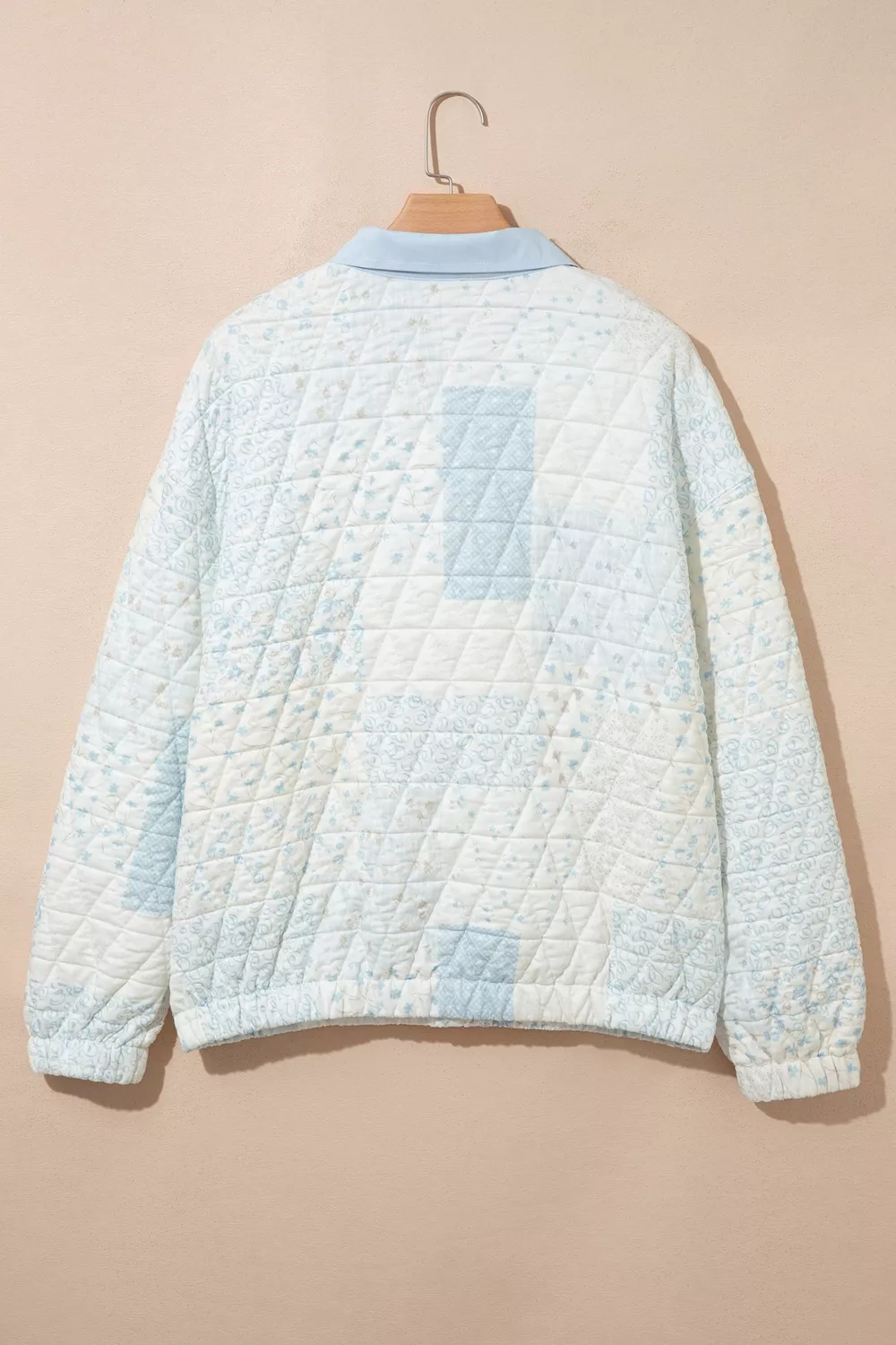 Patchwork Quilted Snap-Neck Sweatshirt, image 9