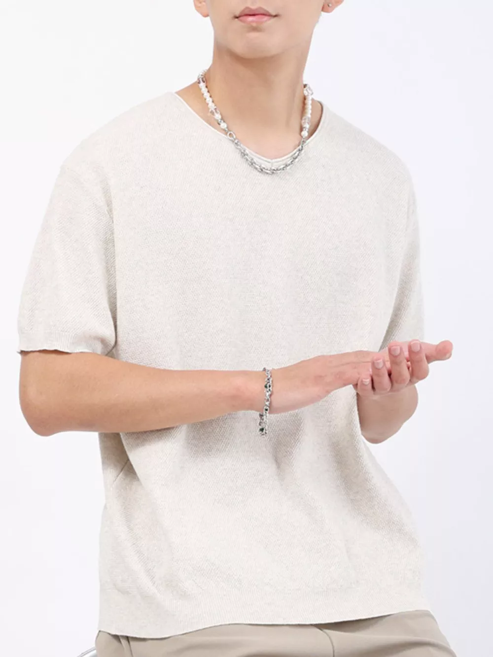Men's Plus Size Casual Knit Short Sleeve T-Shirt, image 5