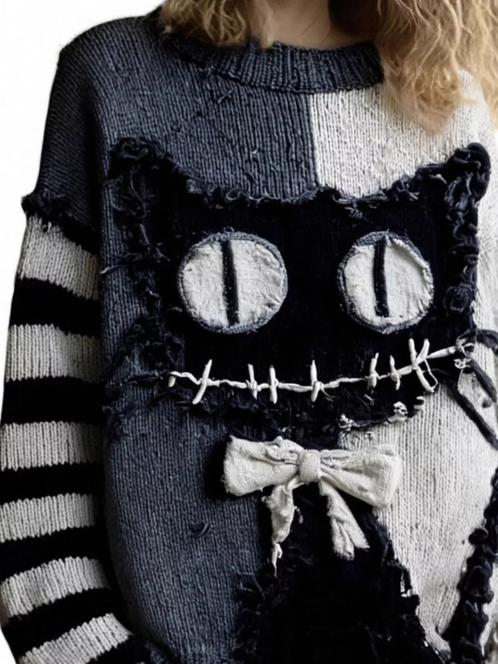 Full Size Color Block Oversized Dropped Shoulder Sweater Plus Size, image 6