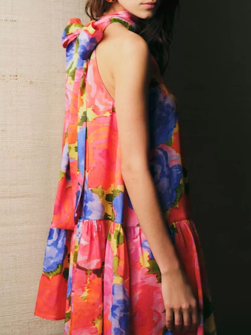 Full Size Floral Print Sleeveless Mini Dress Plus Size, image 4