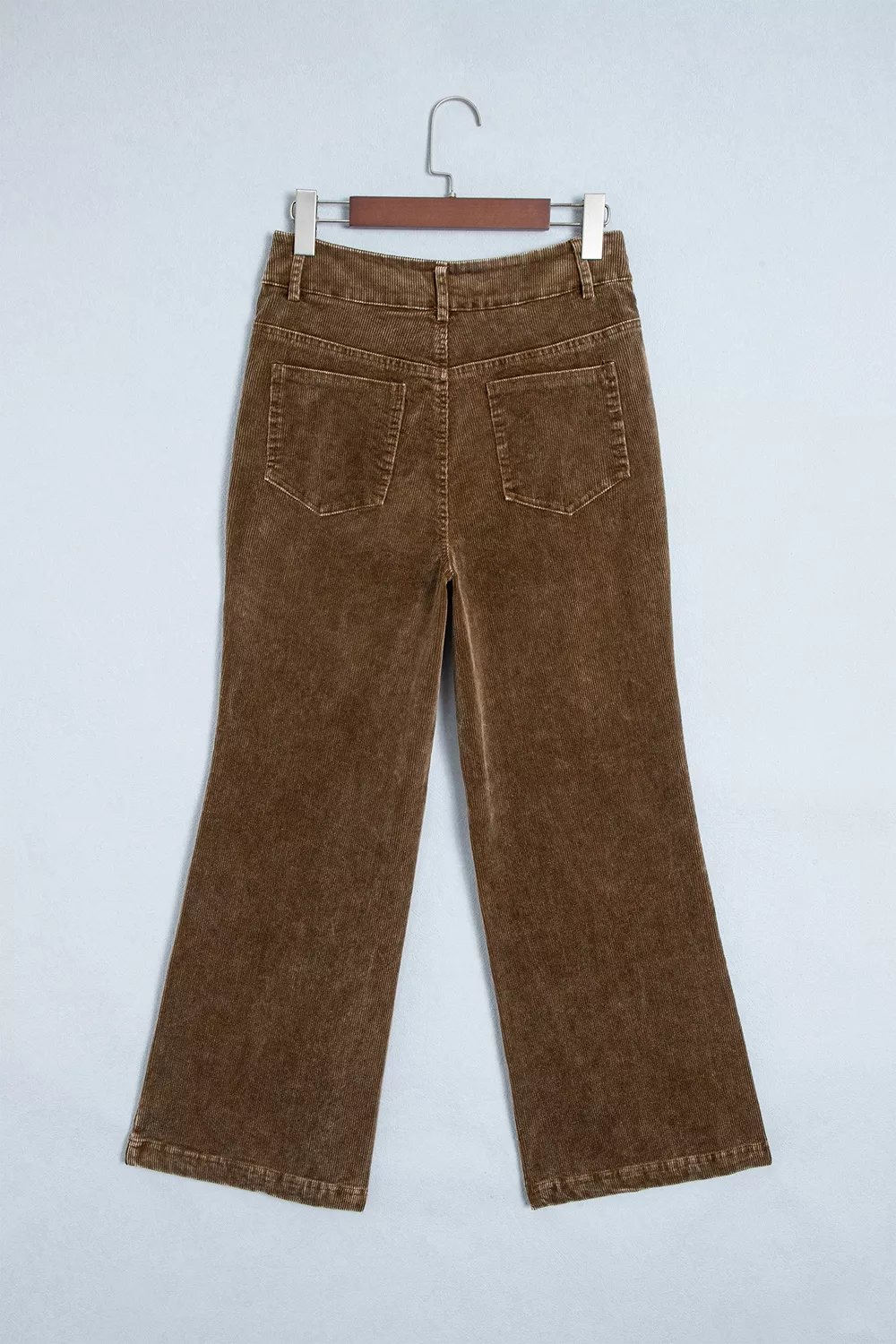 Straight Leg Corduroy Metal Button Zip-up Pants, image 6