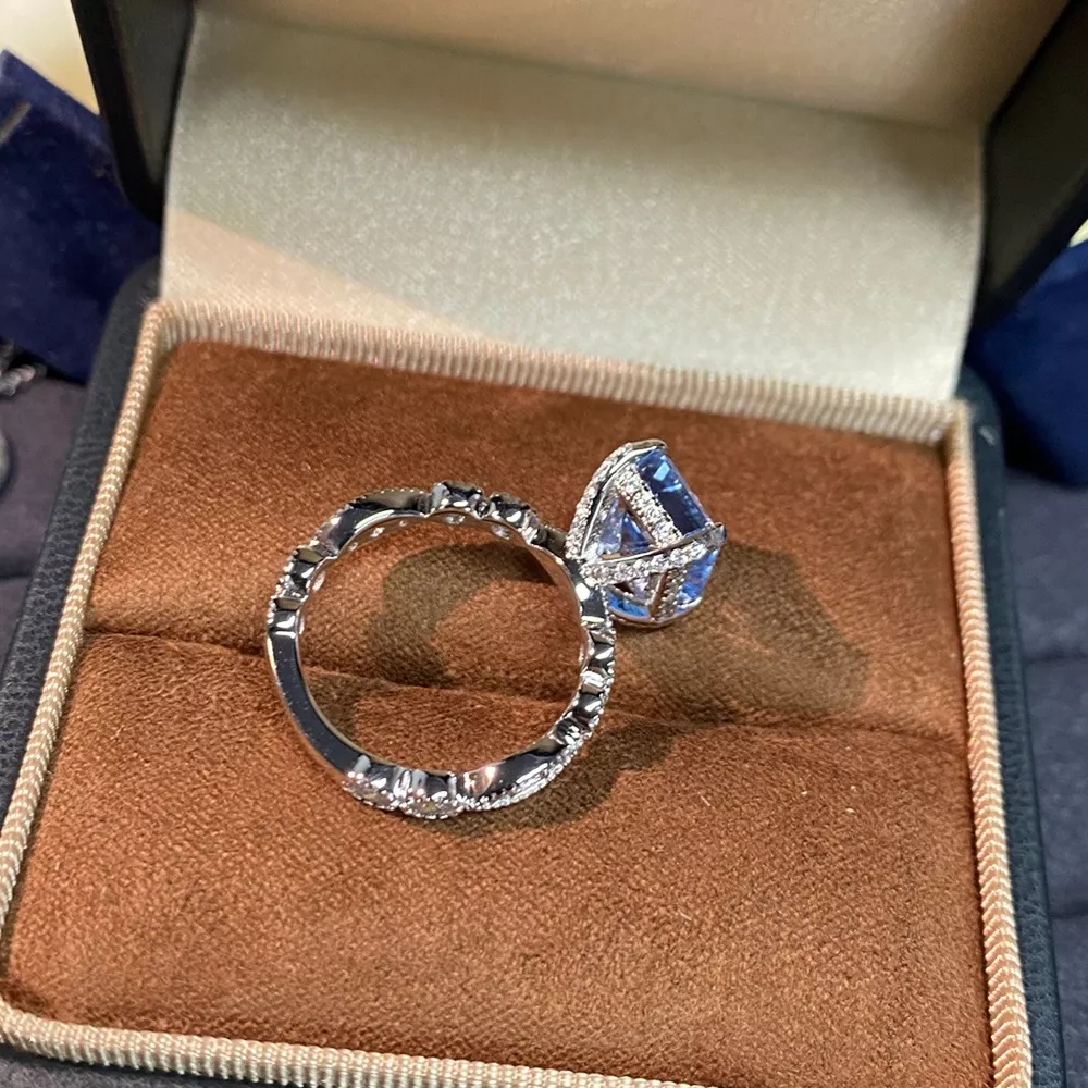 925 Sterling Silver Zircon Geometric Ring, image 6