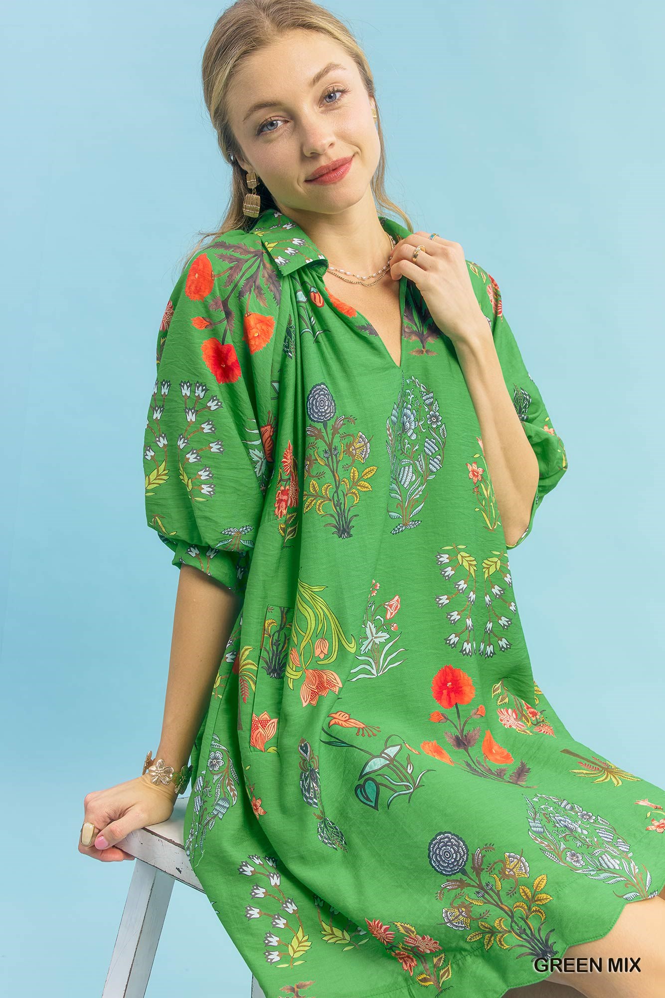 Floral Encyclopedia Print Mini Dress, image 5