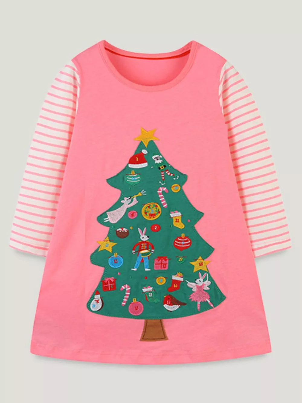 Children's Christmas Tree Long Sleeve Dress