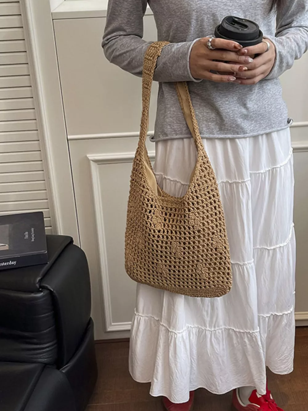 Knitted Crochet Shoulder Bag, image 3