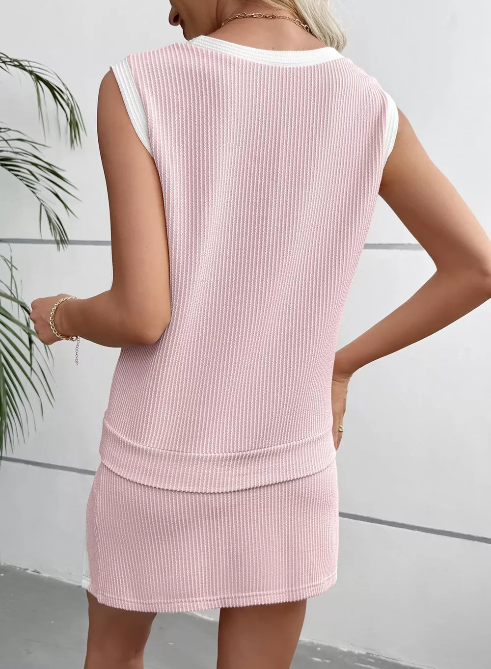 Ribbed Knit Sleeveless Top and Skort Set, image 21
