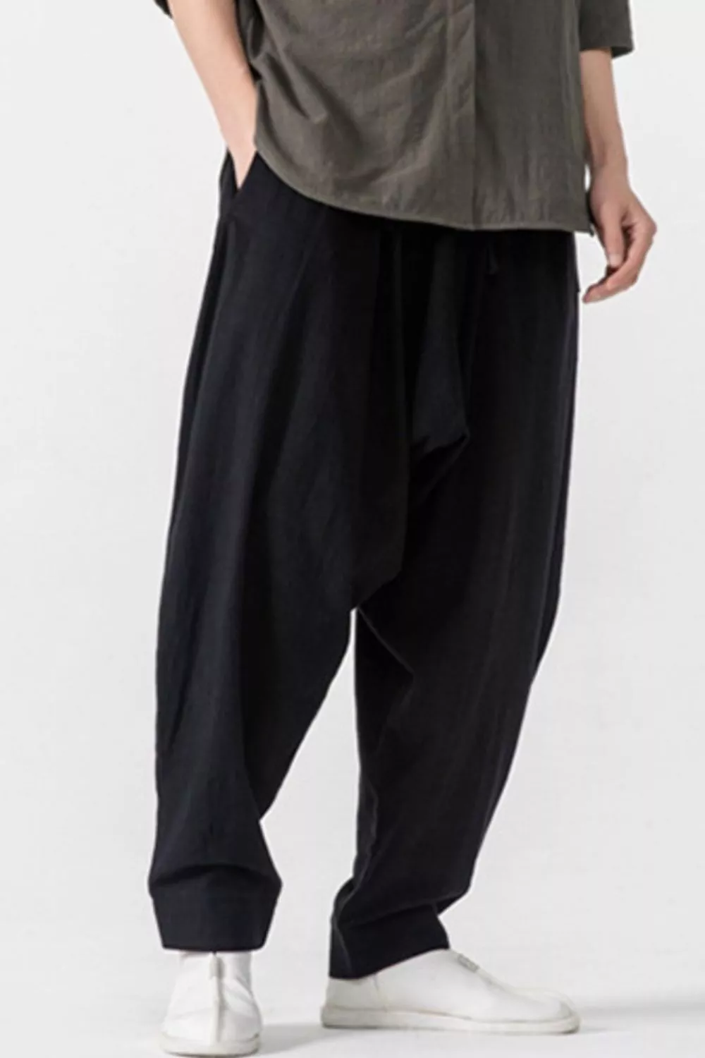 Men's Plus Size Loose Fit Harem Pants, image 2
