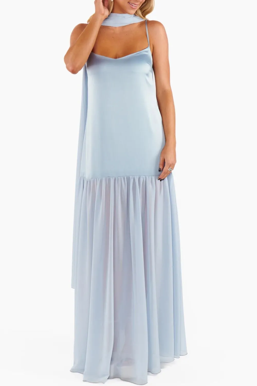 Adjustable Strap Maxi Cami Dress with Scarf, image 18