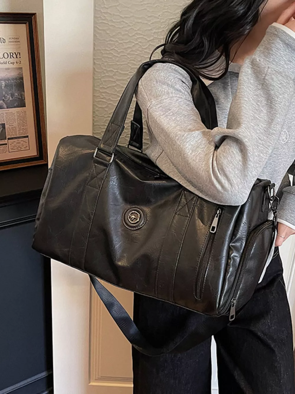 PU Leather Duffel Bag, image 8