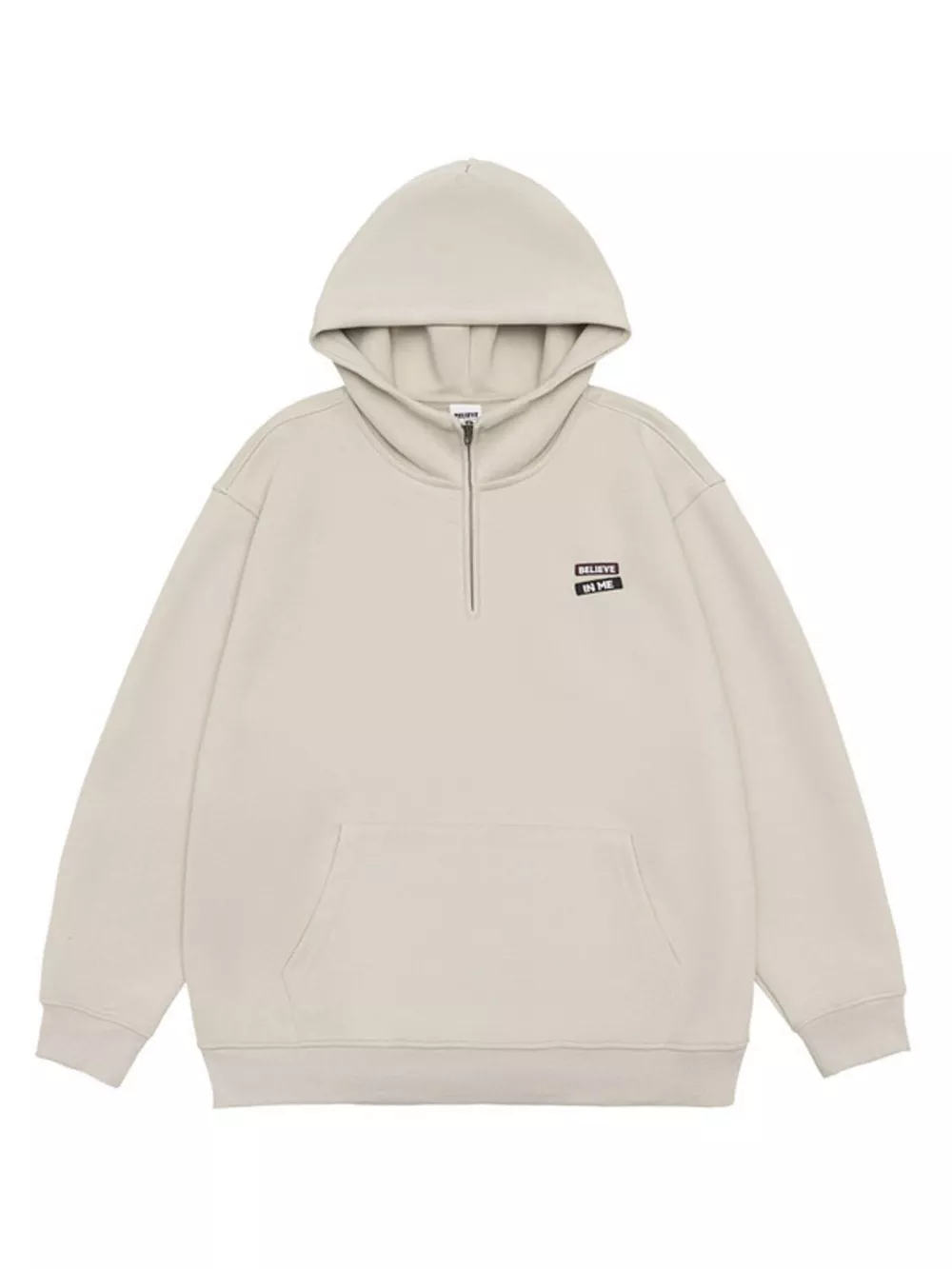Men's Plus Size Quarter-Zip Long Sleeve Hoodie