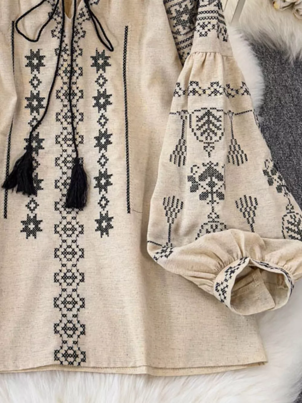 Tie Neck Long Sleeve Blouse, image 8