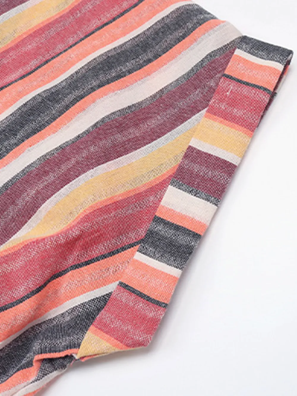 Striped Surplice Short Sleeve Dress, image 7