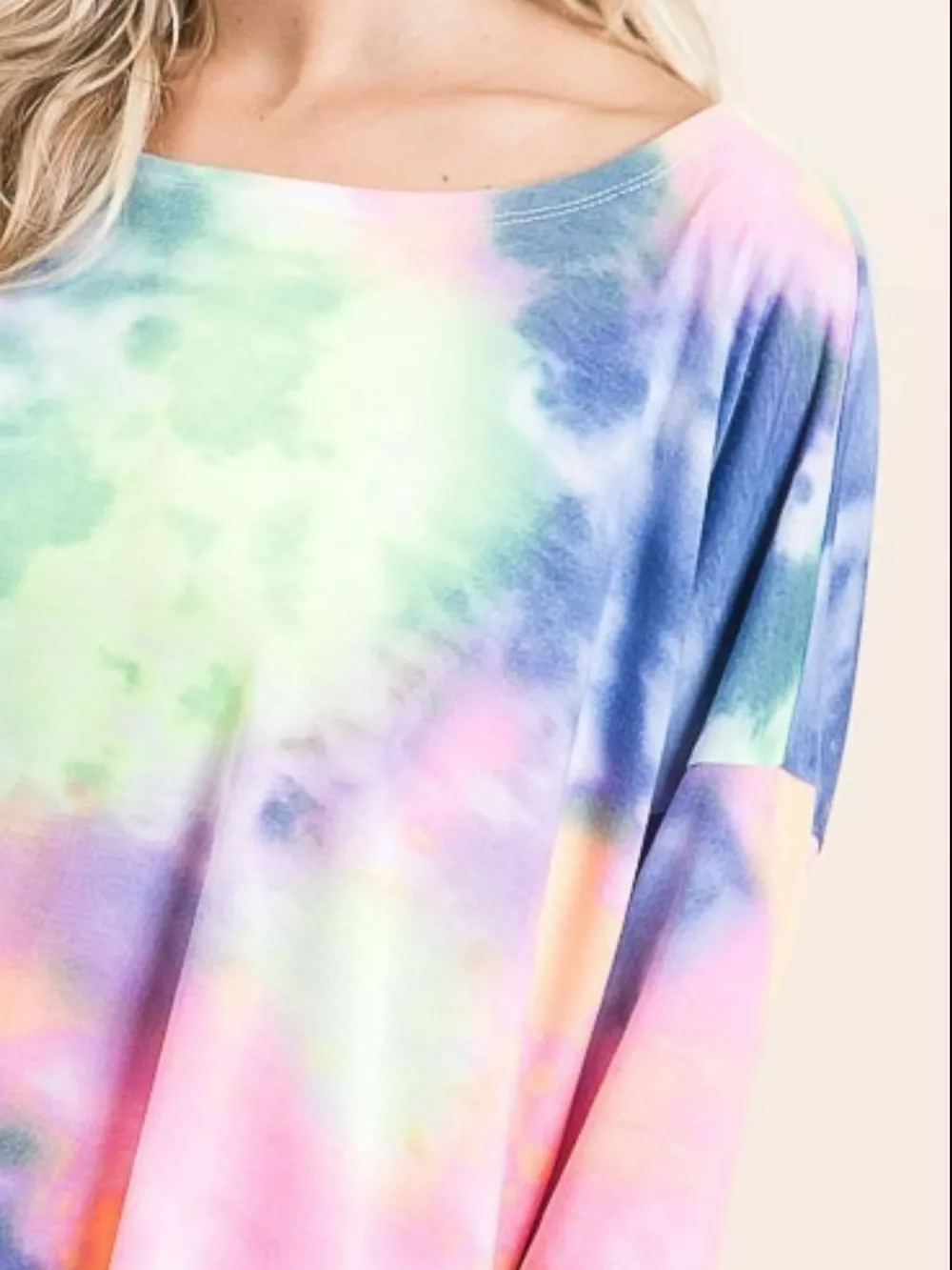 Tie Dye Print Low Gauge Knit Top, image 3