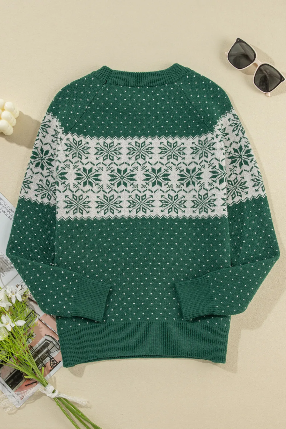 Graphic Round Neck Long Sleeve Sweater, image 4