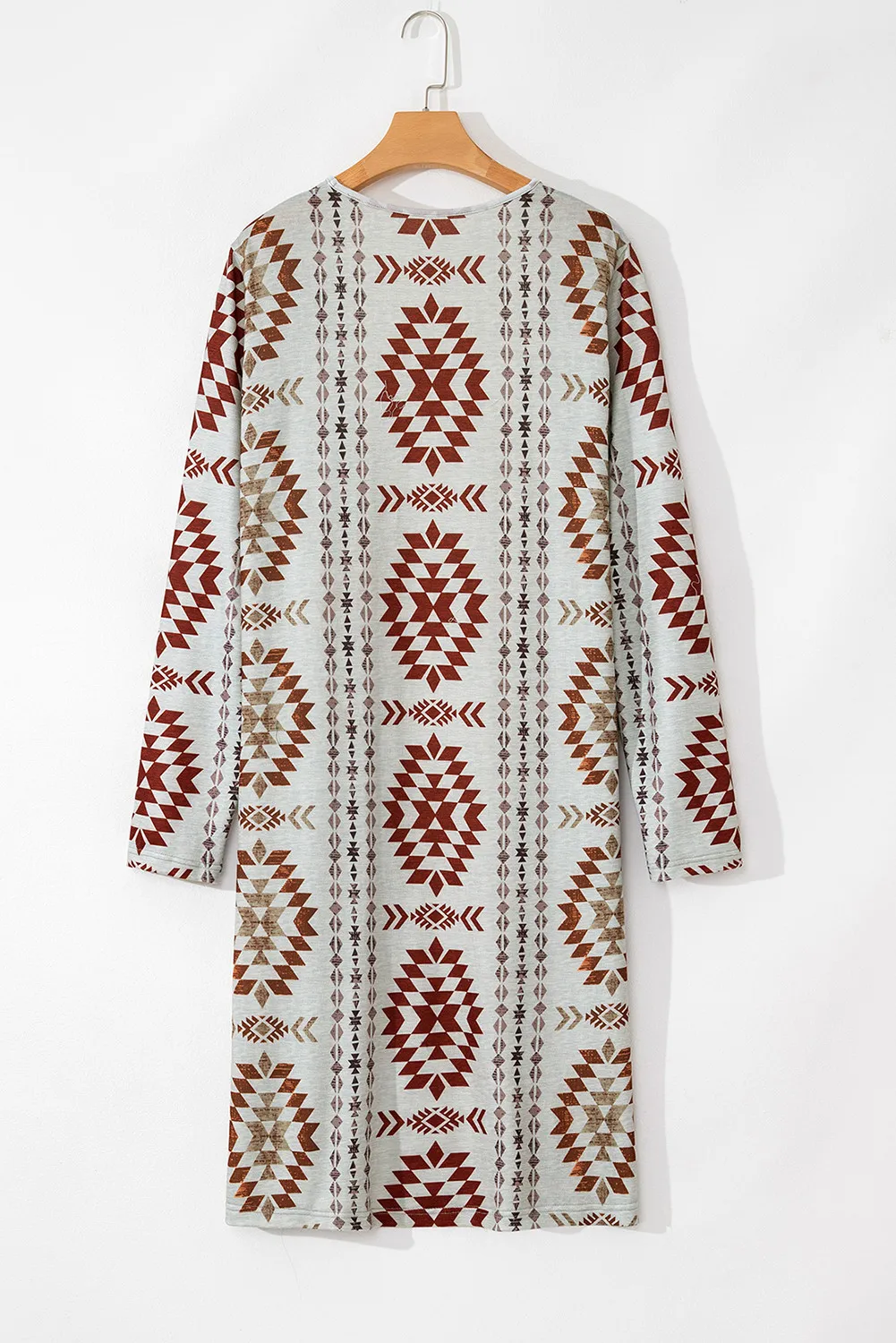 Geometric Open Front Long Sleeve Cover Up, image 4