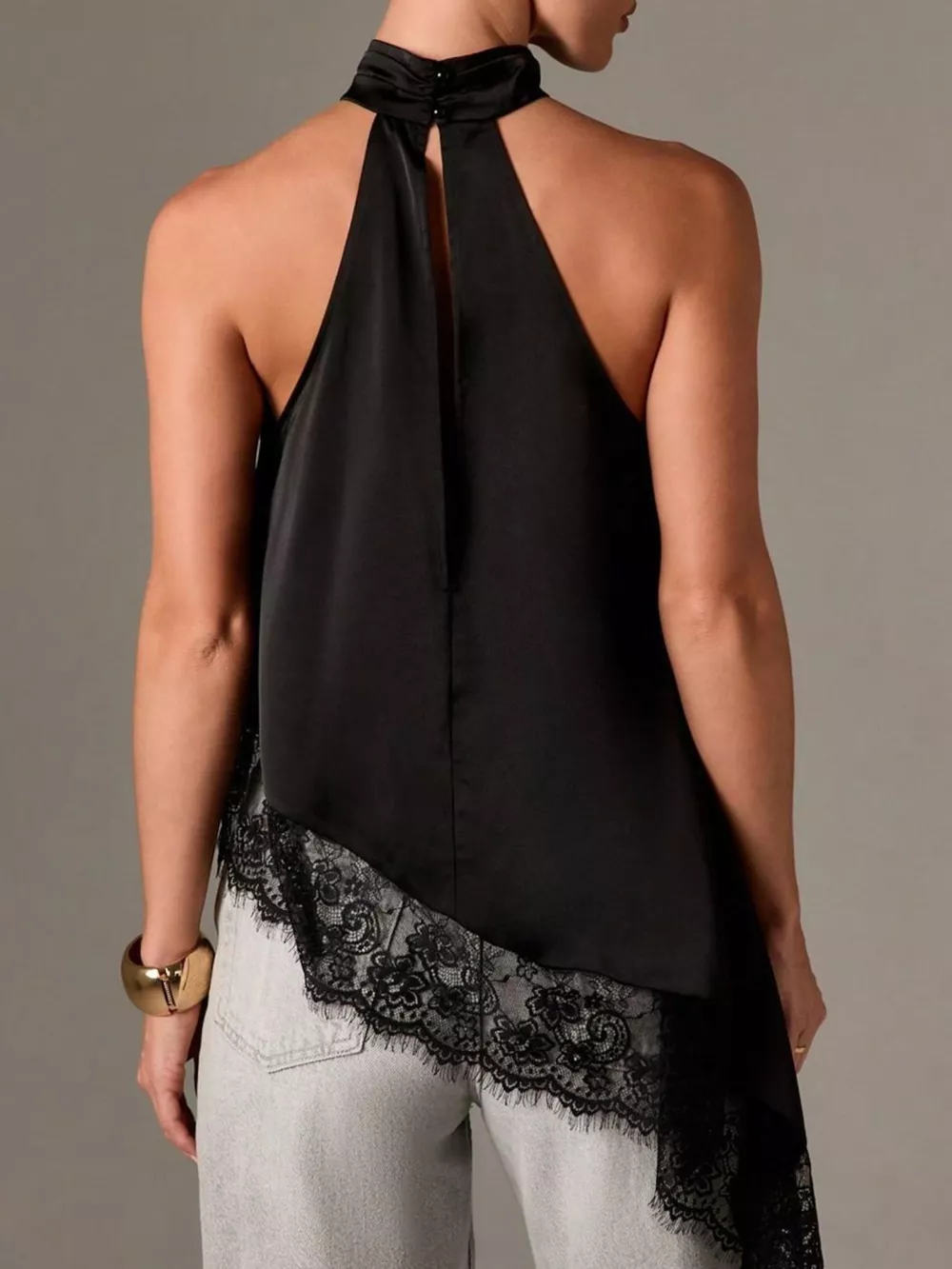 Halter Neck Lace Trim Cami, image 9
