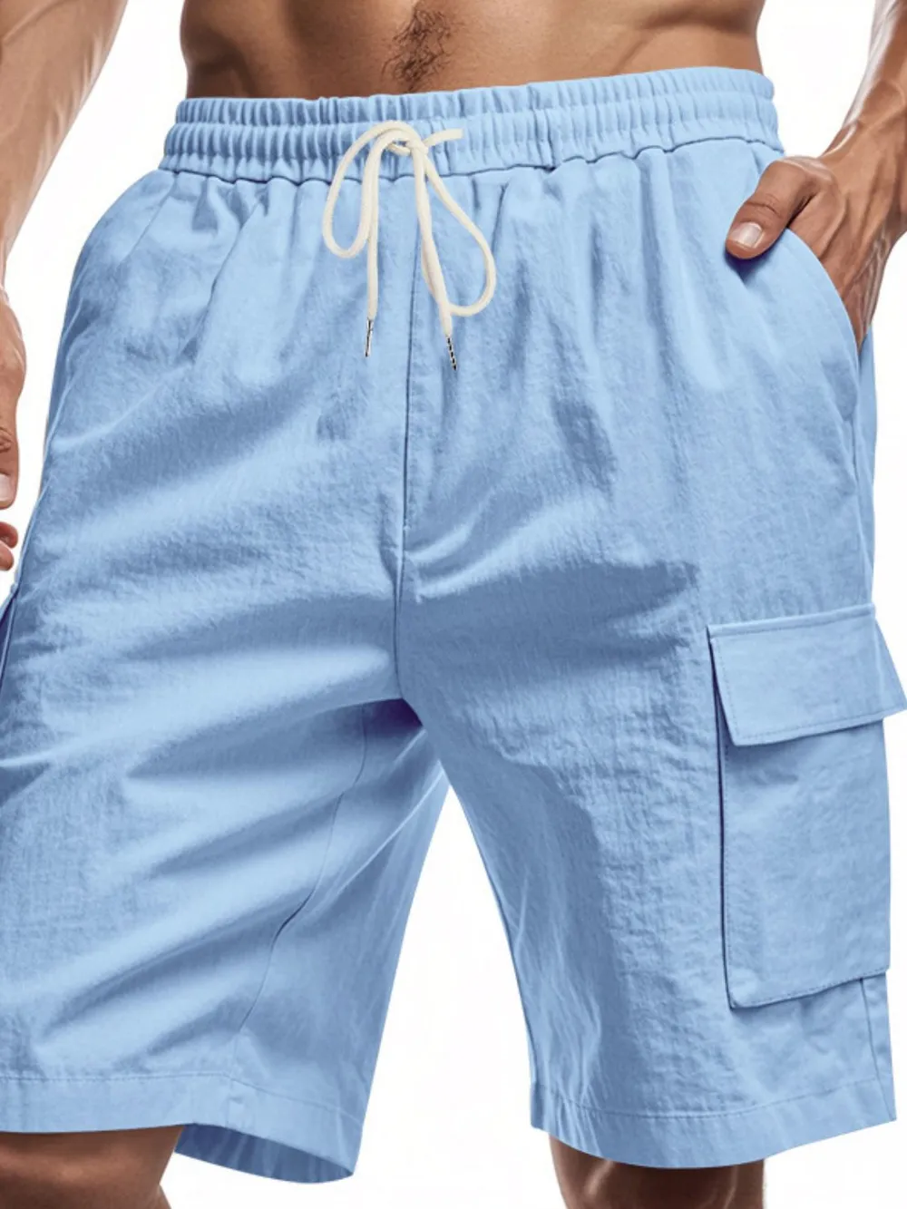 Men's Full Size Drawstring Shorts with Cargo Pockets Plus Size, image 8