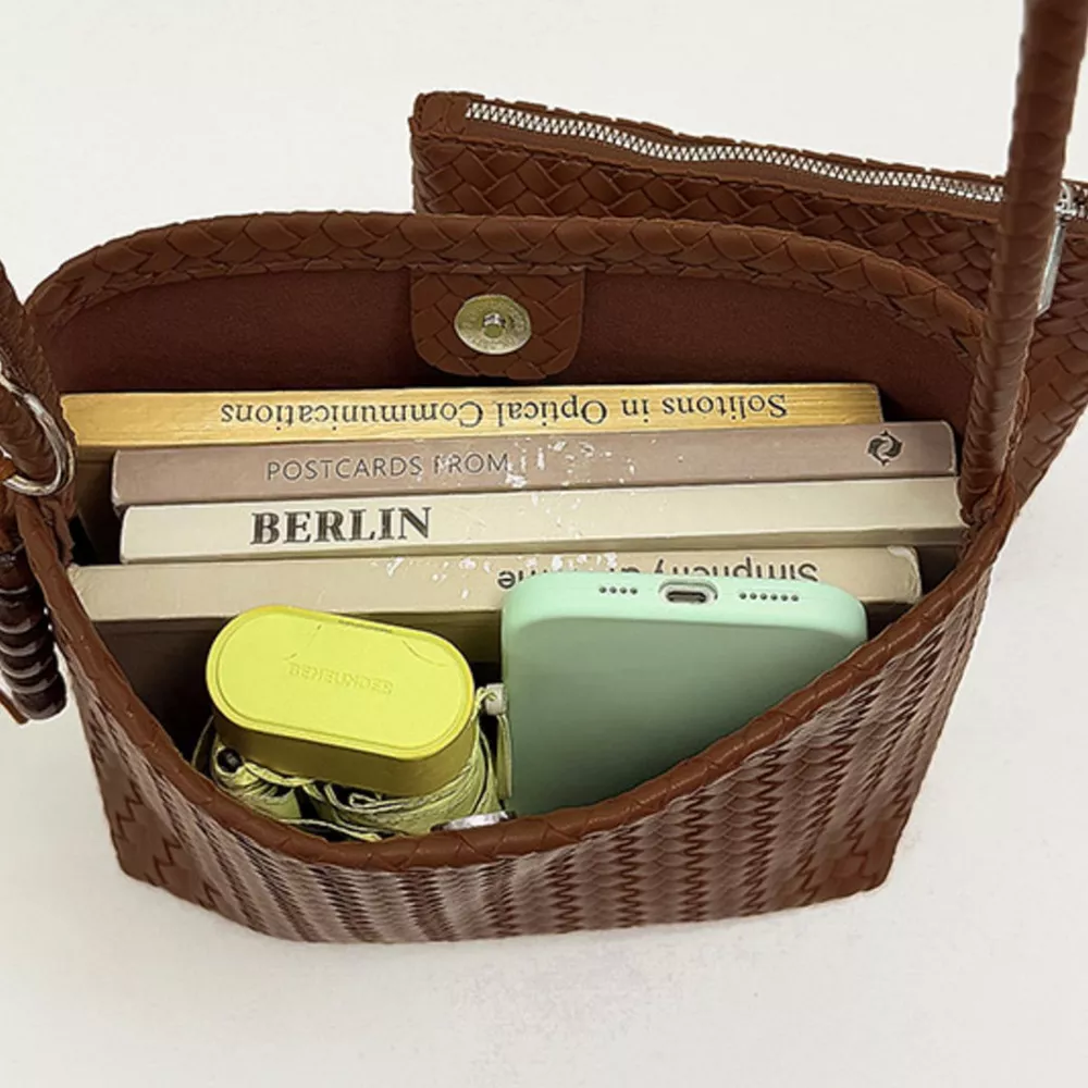 Woven Leather Shoulder Bag, image 7