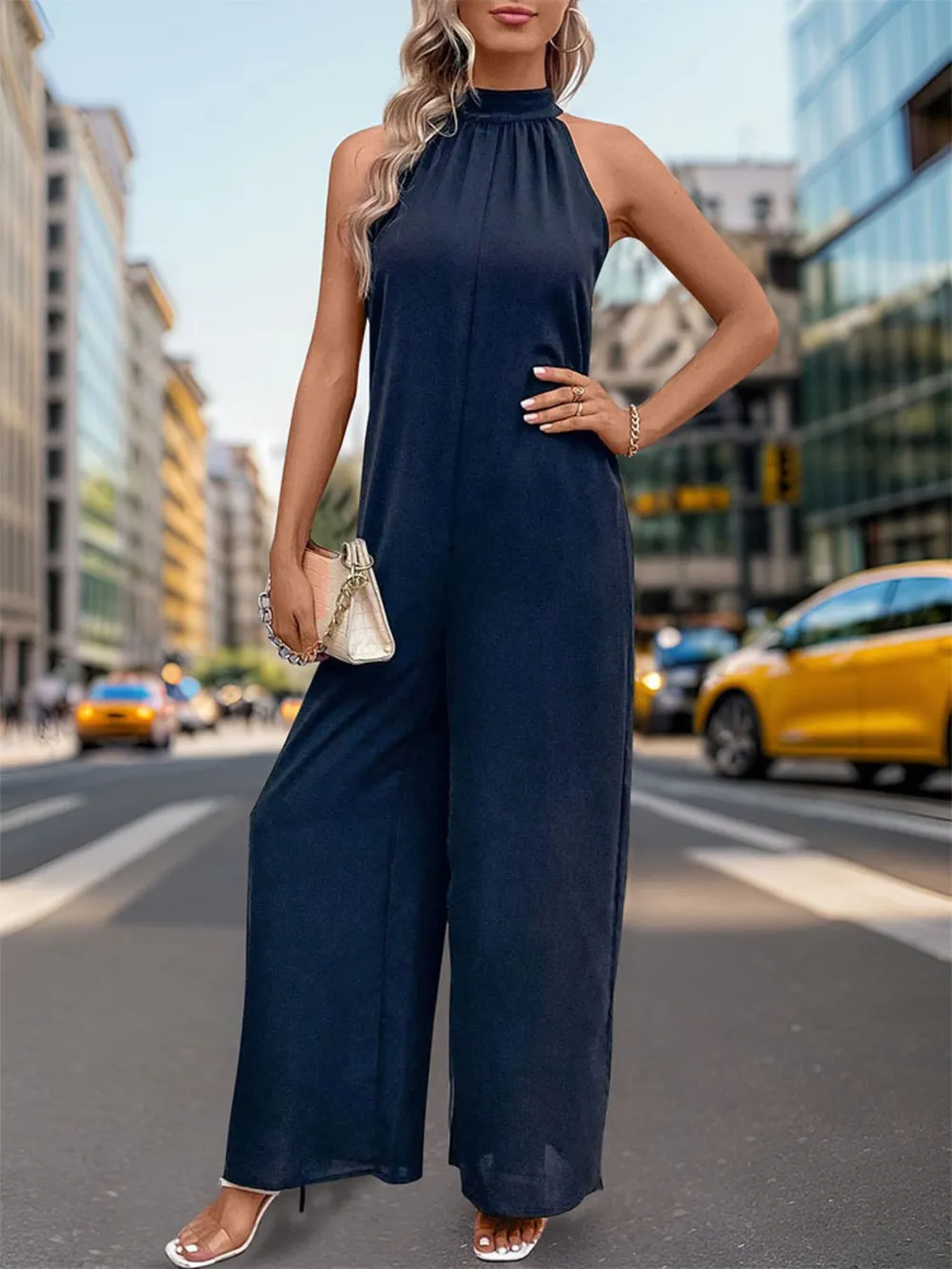 Tied Grecian Wide Leg Jumpsuit, image 6