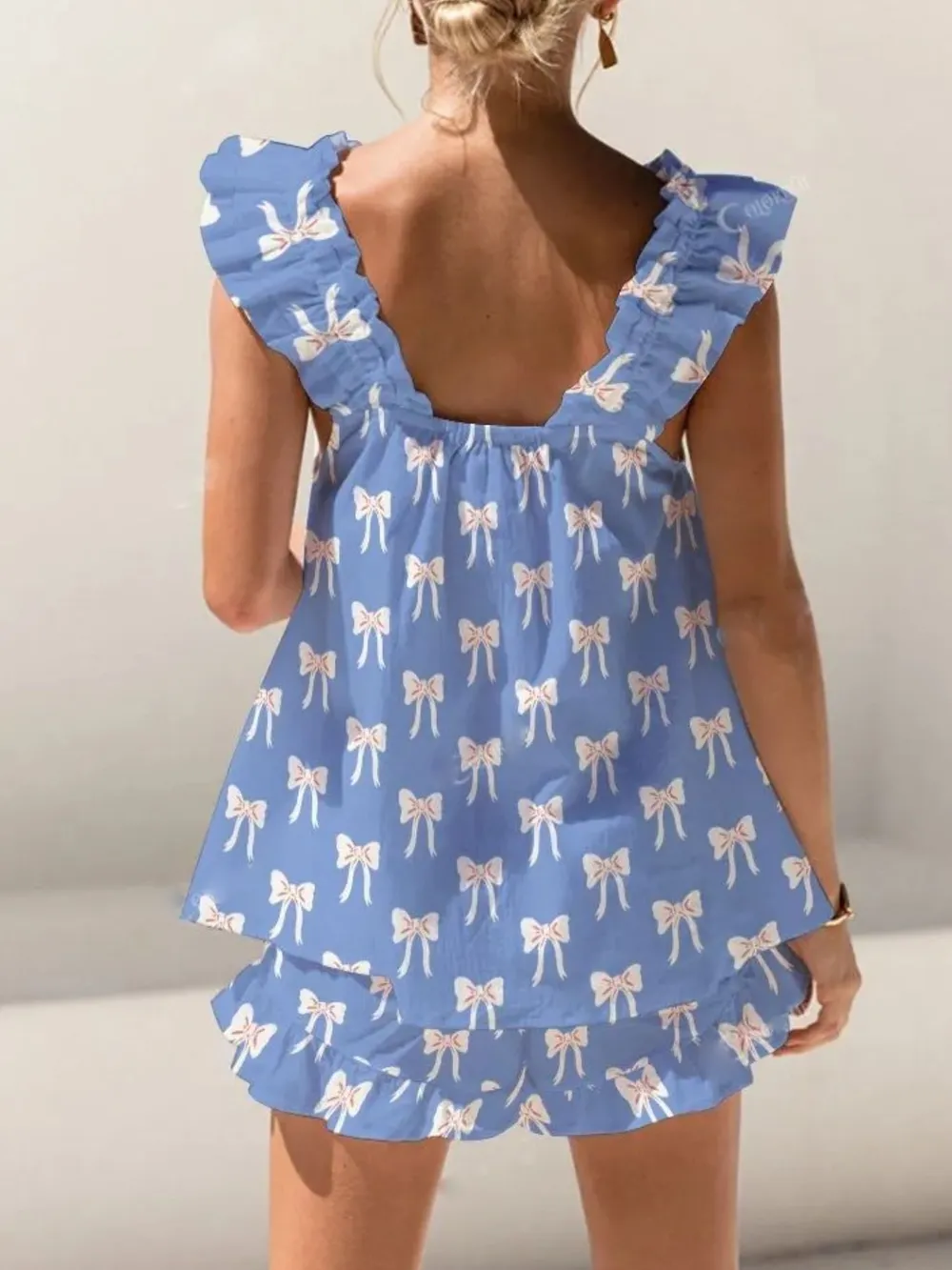 Ruffled Striped Tank and Shorts Set, image 15