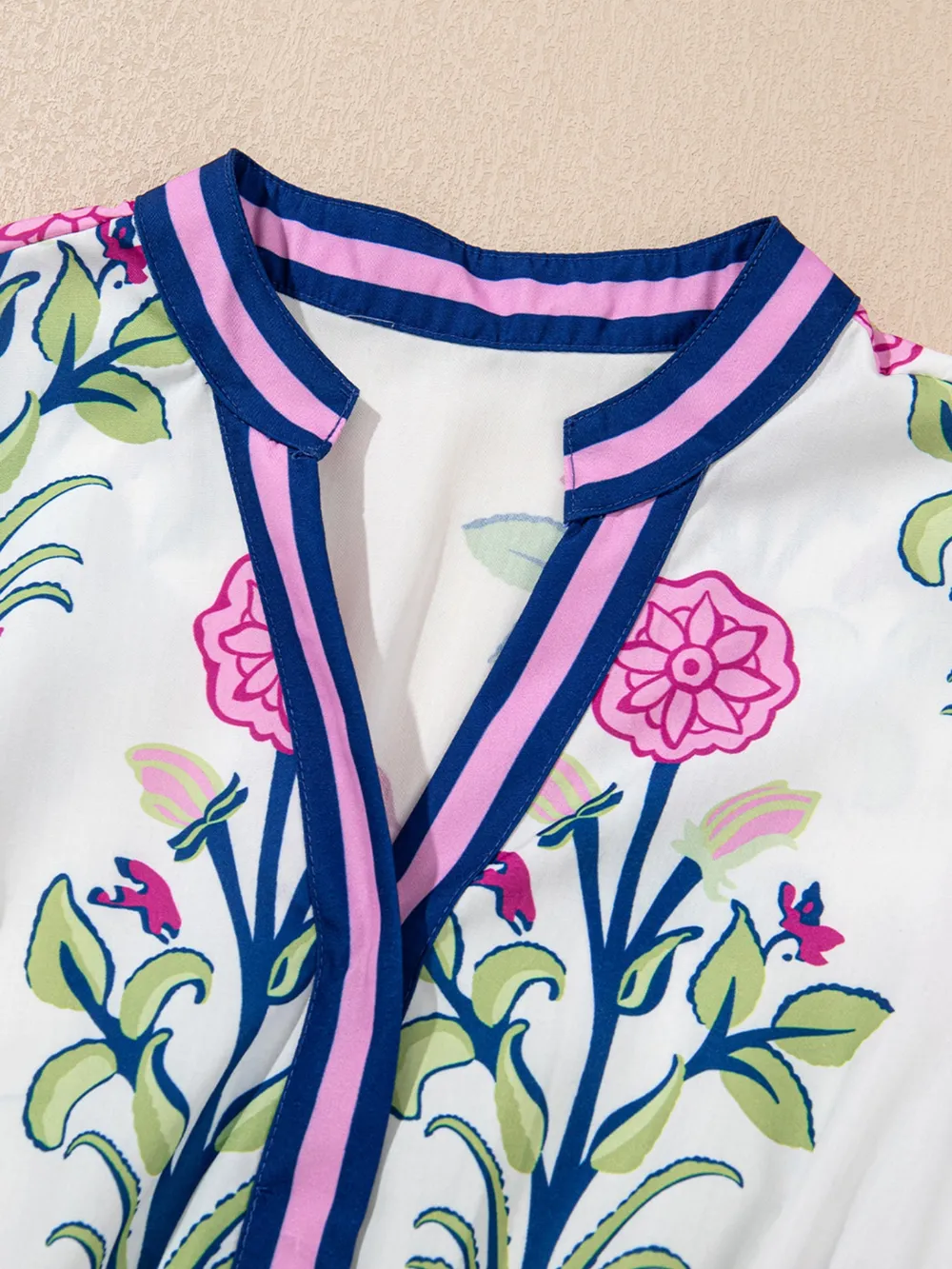 Printed Short Sleeve Midi Dress with Pockets, image 7