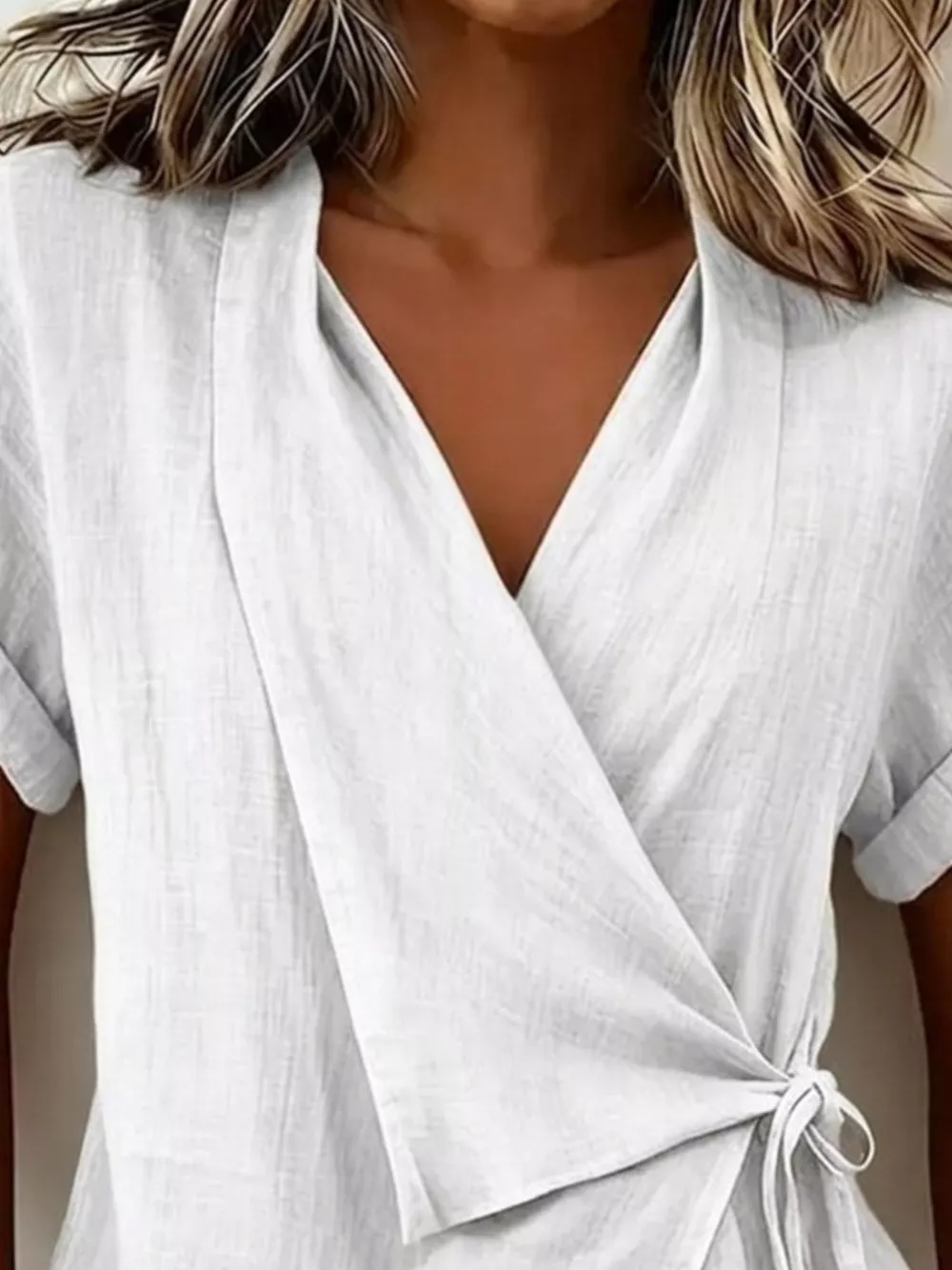 Tie-Side Detail Wrap Top, image 5