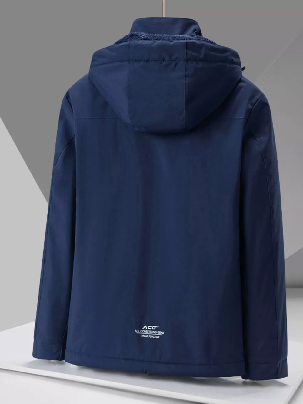 Men's Plus Size Hooded Zip Up Winter Jacket, image 3