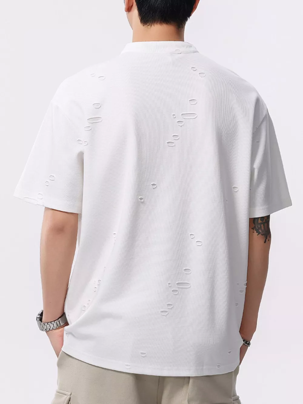 Men's Plus Size Button Detail Short Sleeve T-Shirt, image 4