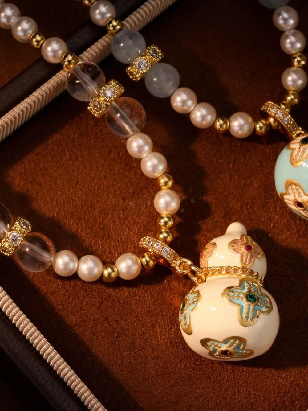 18K Gold-Plated Gourd Pendant Necklace, image 3