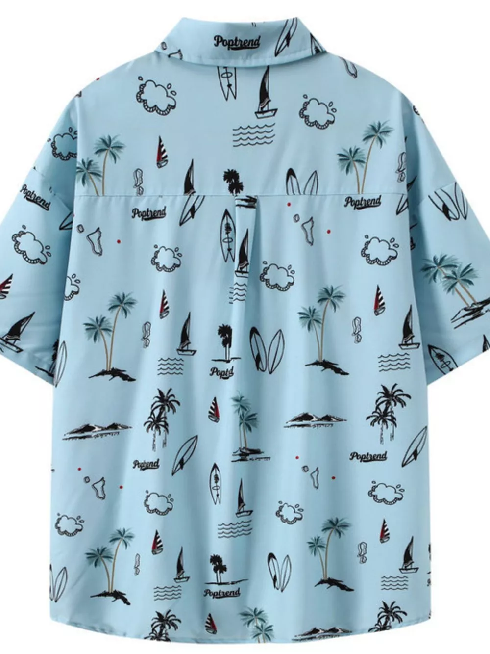 Men's Plus Size Tropical Print Short Sleeve Shirt, image 5