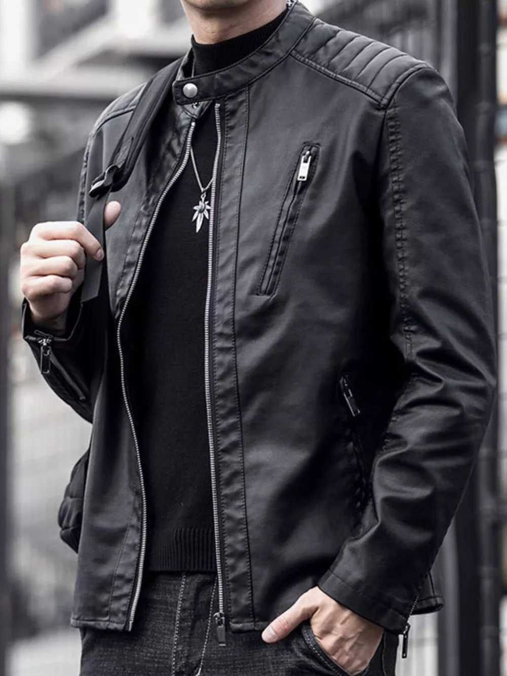 Men's Plus Size Zip Up Long Sleeve Jacket