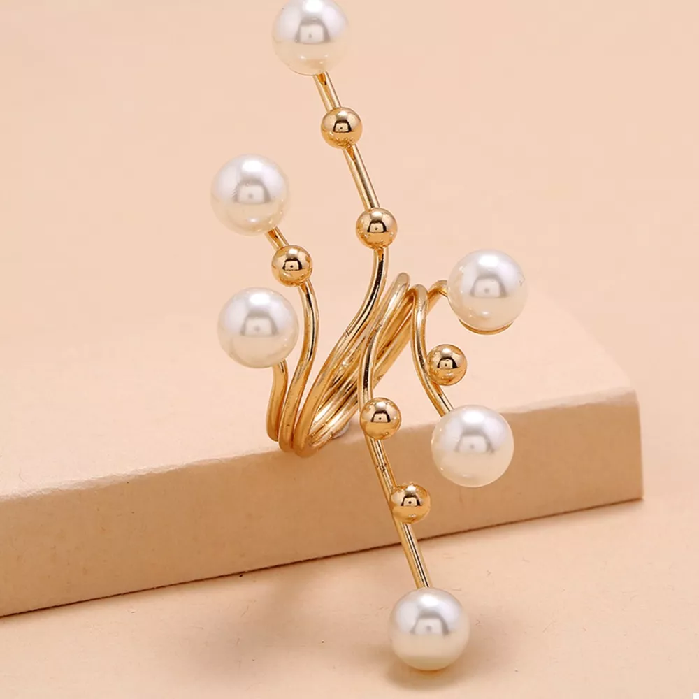 Alloy Pearl Bypass Ring, image 8