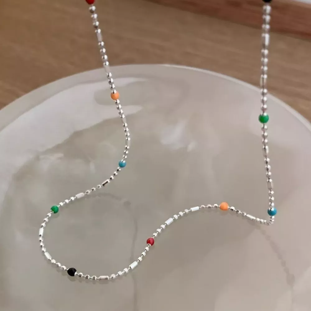 925 Sterling Silver Bead Necklace, image 5