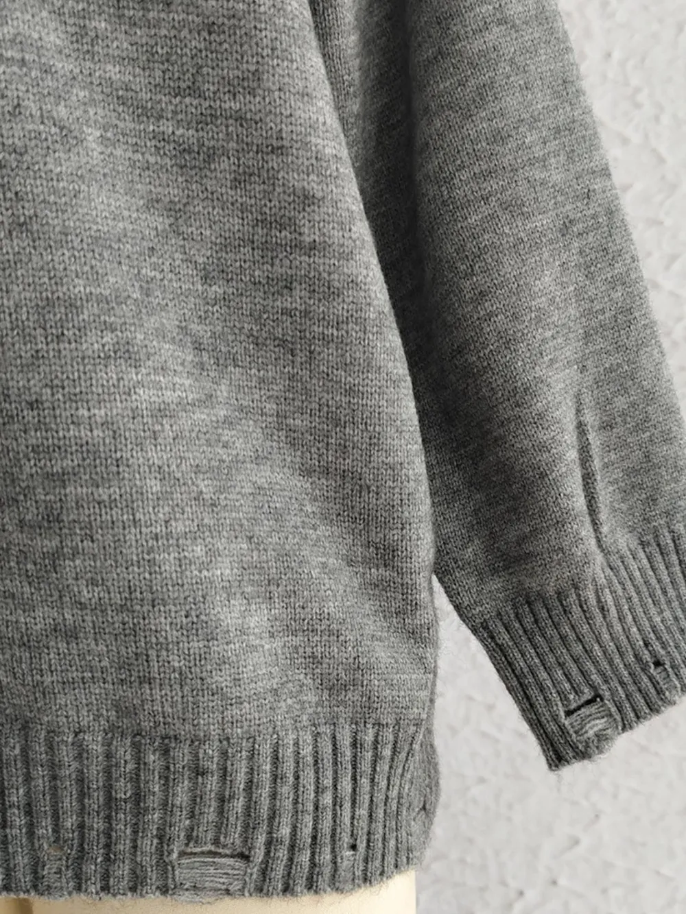 Embroidered Round Neck Dropped Shoulder Sweater, image 8