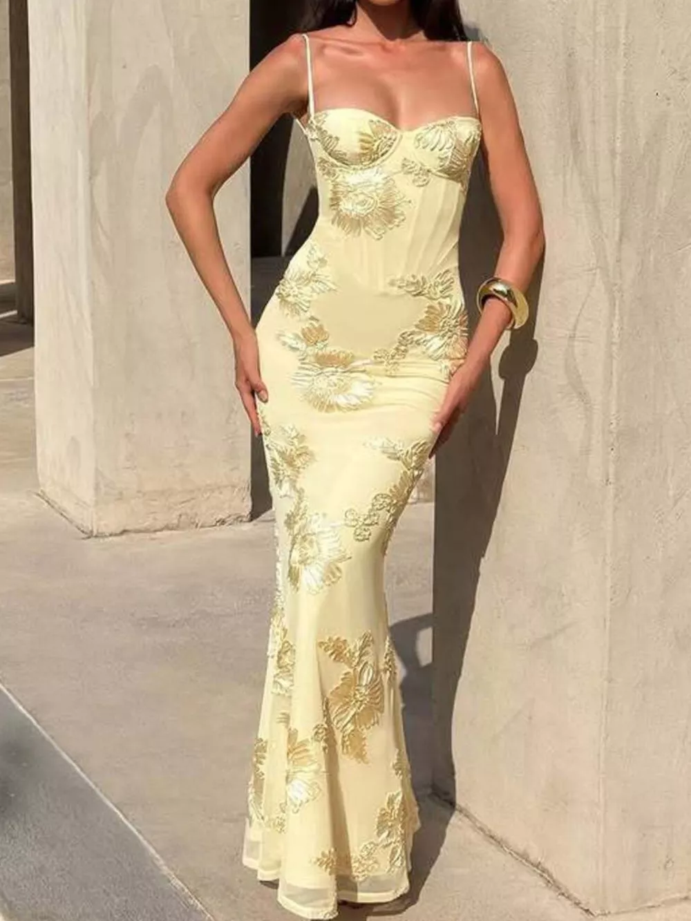 Sweetheart Neck Spaghetti Strap Maxi Dress, image 10
