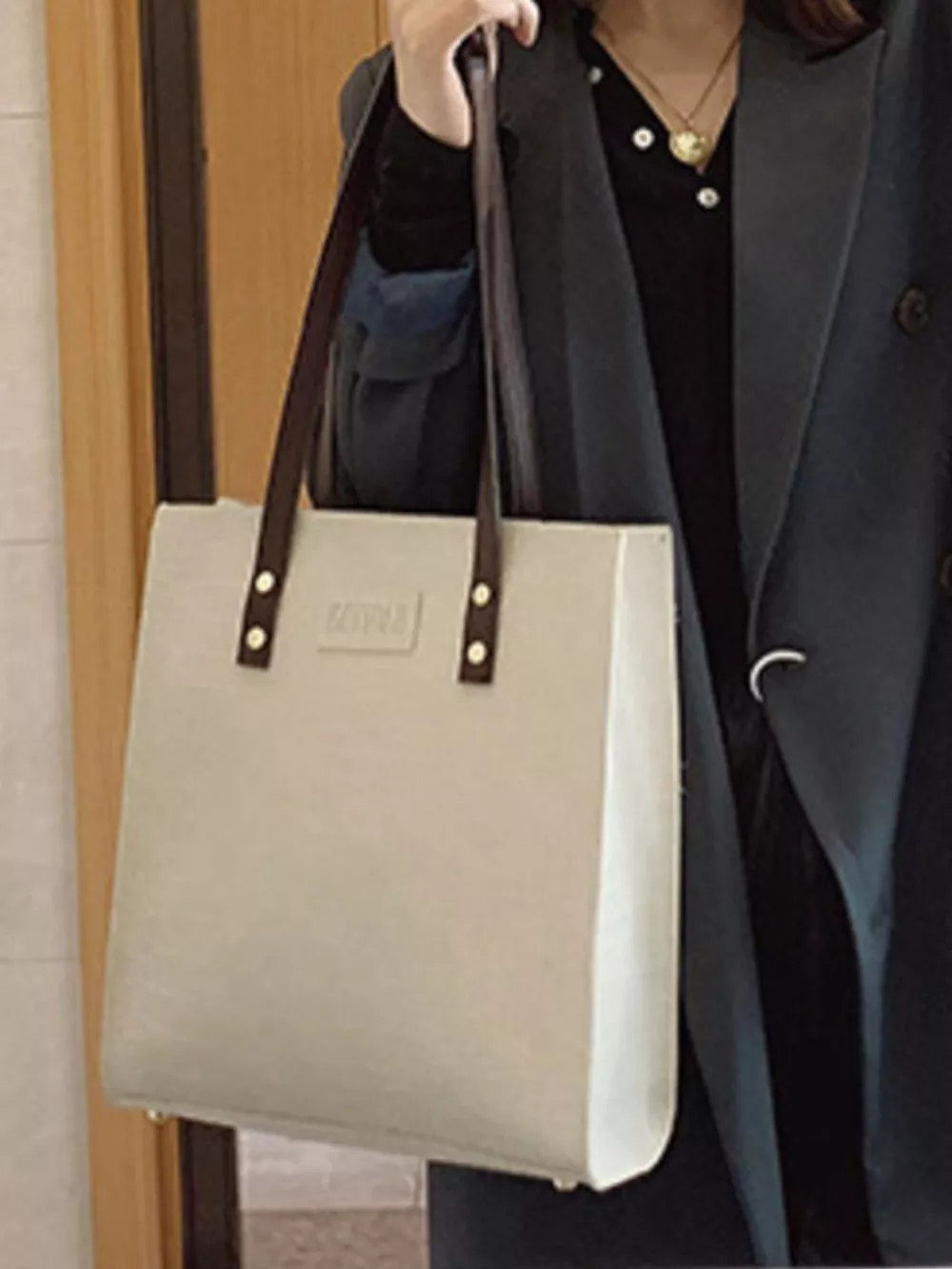 Leather Tote Shoulder Bag, image 2