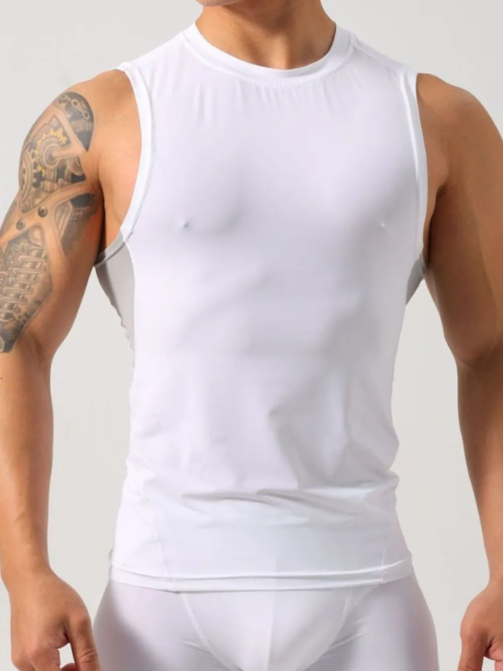 Men's Round Neck Tank, image 3
