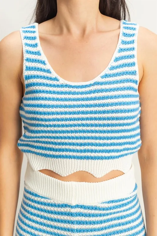 Striped Cropped Tank and Shorts Set, image 6
