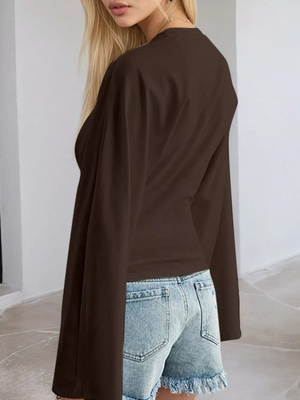 Full Size Long Sleeve Fitted T-Shirt Plus Size, image 29