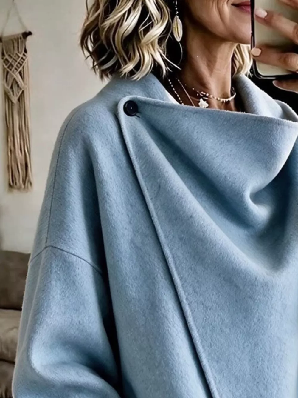 Full Size Asymmetric Cowl Neck Cape Plus Size, image 6