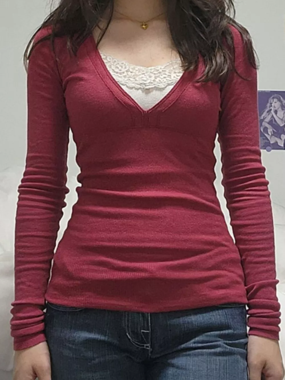 Long Sleeve T-Shirt with Lace Detail, image 6