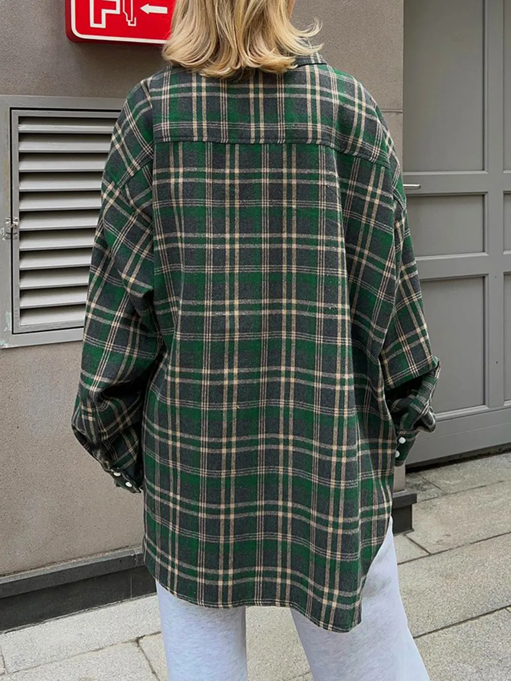 Pocketed Plaid Button Up Shacket, image 9