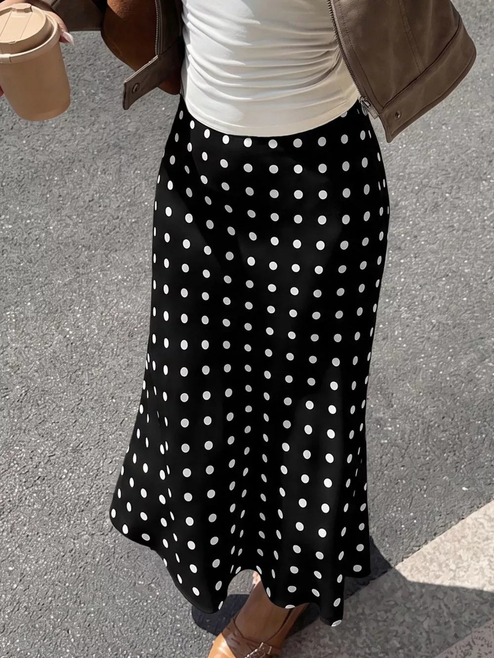 Polka Dot Midi Skirt, image 15