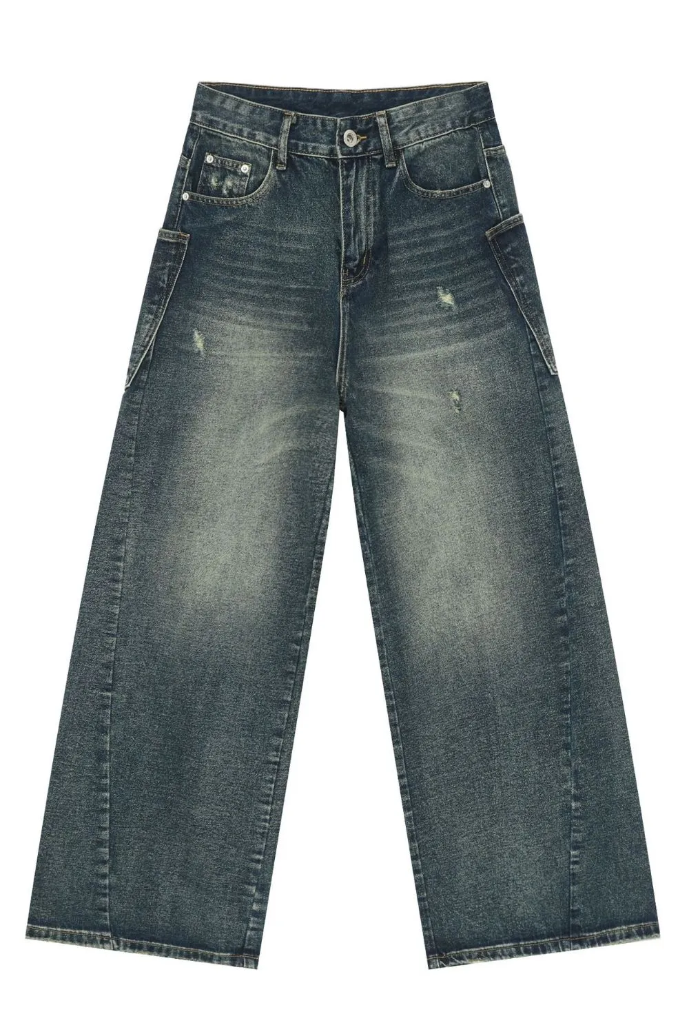 Men's Distressed Detail Wide Leg Jeans, image 5