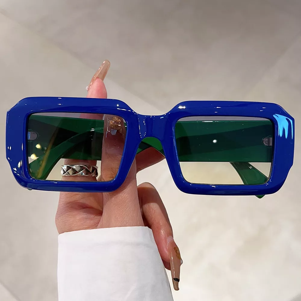 Vintage Rectangular Sunglasses with Tinted Lenses, image 4