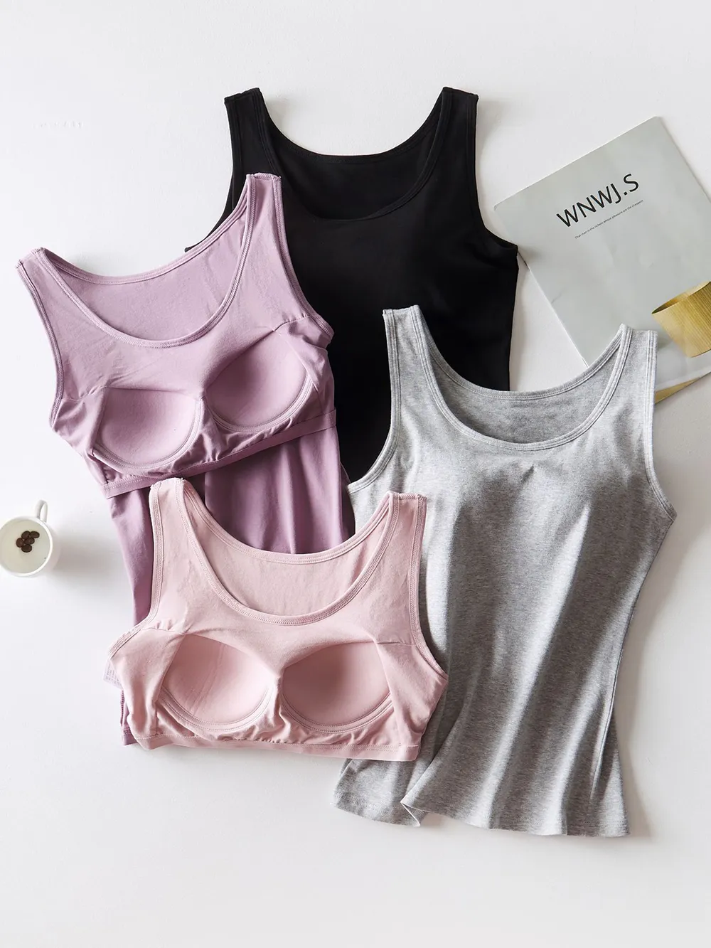 Round Neck Tank with Bra, image 14